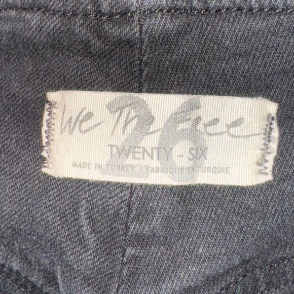 We The Free People Tex Slim Jeans Womens Size 26 Noir Black High Rise Button Fly - Picture 4 of 5